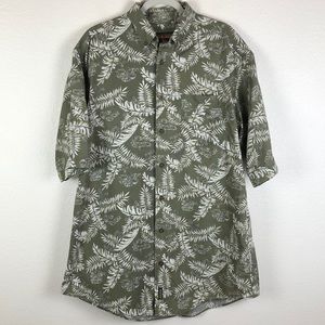 Woolrich Mens Button Down Short Sleeve Hawaiian Shirt Sz Tall L